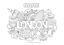 Colouring to customise Mandala Cute Geography London United Kingdom