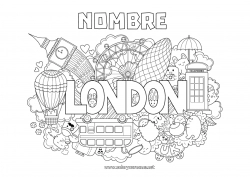 Dibujo libre Mandala Kawaii Geografía Londres Reino Unido