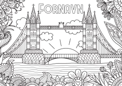Farvelægningssiden tilpasning Rolig og zen London Det Forenede Kongerige Komplekse farvelægninger Bro