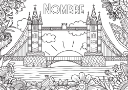 Dibujo libre Calma y zen Londres Reino Unido Dibujos complejos para colorear Puente