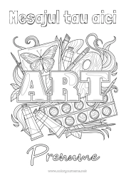 Pagină de colorat personalizată Art - artă Mandala Pensulă Meserii de artă Pictură