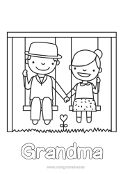 Free coloring Games and toys Swing Couple