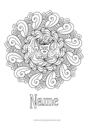 Colouring to customise Mask Mandala Carnival Mardi Gras