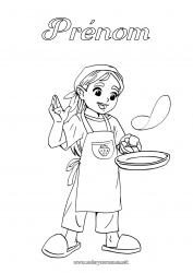 Coloriage gratuit Maman Chandeleur Crêpes