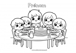 Dessin gratuit Chandeleur Crêpes Famille