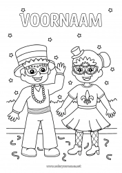 Gratis tekening Vermomming Masker Carnaval Hoed