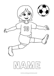 Colouring to customise Football Football Sport Girl Team Sports Women's Football Footballer