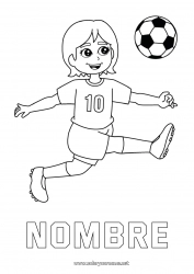 Colorear gratis Fútbol Balón de fútbol Sport Chica Deportes en equipo Fútbol femenino Jugador de fútbol