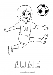 Desenho para personalizar Futebol Bola de futebol Esporte Menina Sports d'équipe Futebol feminino Jogador de Futebol