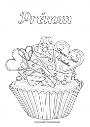 Coloriage gratuit Bonbons Coeur Saint valentin 