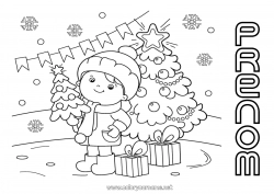 Dessin gratuit Neige Hiver Sapin de Noël Noël Enfant