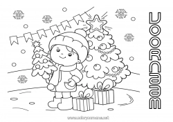 Gratis tekening Sneeuw Winter Kerstboom Kerstmis Kind