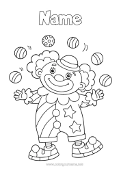 Colouring to customise Clown Easy Colouring Pages Circus