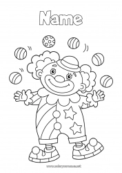 Free drawing Clown Easy coloring pages Circus