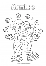 Colorear para personalizar Clown Dibujos fáciles para colorear Circo