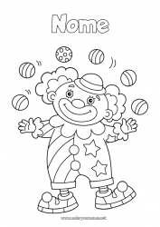 Desenho para personalizar Palhaço Desenhos para colorir fáceis Circo