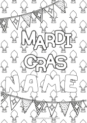 Free colouring Carnival Mardi Gras