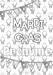 Pagină de colorat personalizată Carnaval Marțea Grasă