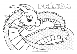 Coloriage gratuit Dragon Nouvel An chinois Coloriages complexes Dragons, licornes et animaux fantastiques