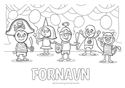 Gratis tegning Kostume Balloner Fest Barn Carnival