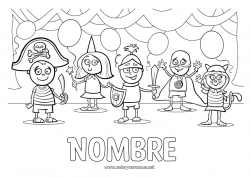 Colorear para personalizar Disfraz Globos Fiesta Niño Carnaval