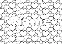 Free drawing Heart Children's activities Decorated name Complex coloring pages