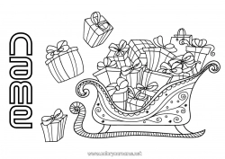 Free coloring Gifts Sleigh Christmas