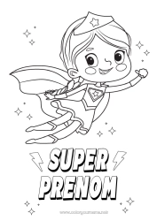 Coloriage à personnaliser Fille Héros Badge super