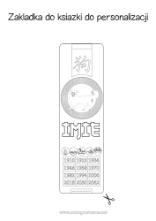 Kolorowanka za darmo Pies Chiński Nowy Rok Zakładka do książki Psy i koty