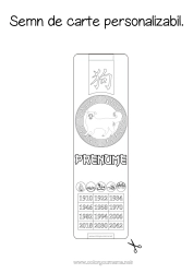 Pagină de colorat personalizată Câine Anul Nou Chinezesc Semn de carte Câini și pisici