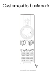 Colouring to customise Pig Chinese New Year Bookmark Farm Animals