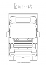 Free coloring Truck Trucks and utility vehicles Transportation Professions Truck driver