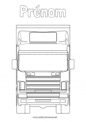 Coloriage gratuit Camion Camions et véhicules utilitaires Métiers du transport Routier