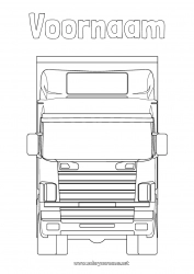 Gratis tekening Vrachtwagen Vrachtwagens en bedrijfsvoertuigen Vervoersberoepen Vrachtwagenchauffeur