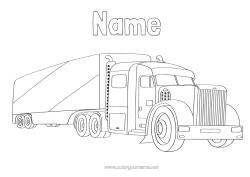Colouring to customise Lorry Vehicles Trucks And Commercial Vehicles Transport Occupations Road User