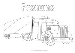 Pagină de colorat personalizată Camion Vehicule Camioane și vehicule utilitare Meserii în transport Rutier
