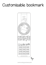 Colouring to customise Horse Chinese New Year Bookmark Farm animals