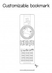 Coloring to customize Horse Chinese New Year Bookmark Farm animals