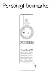 Gratis färgläggning Kanin Kinesiskt nyår Bokmärke Skogens djur