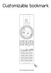 Free coloring Bunny Chinese New Year Bookmark Forest animals