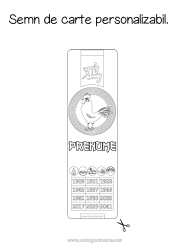 Pagină de colorat personalizată Cocoș Anul Nou Chinezesc Semn de carte Animale de fermă