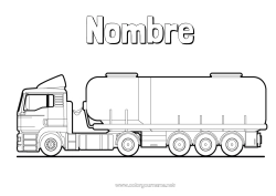 Colorear gratis Camión Vehículos Camiones y vehículos utilitarios Profesiones del transporte Camión cisterna