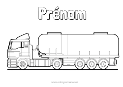 Coloriage gratuit Camion Véhicules Camions et véhicules utilitaires Métiers du transport Camion-citerne