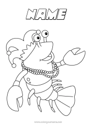 Colouring to customise Disguise Animal Carnival Marine Or Aquatic Animals Lobster Necklace