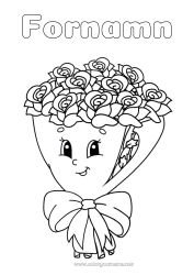 Gratis teckning Blommor Söt Ros Bukett