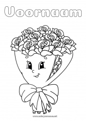 Gratis tekening Bloemen Kawaii Roos Boeket