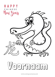 Gratis tekening Draak Gelukkig Nieuwjaar Chinees Nieuwjaar Draken, eenhoorns en fantastische dieren