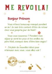 Dessin gratuit Lutins de Noël Lettres de lutins farceurs Lettre d'arrivée du lutin