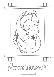 Gratis tekening Draak Draken, eenhoorns en fantastische dieren 2024