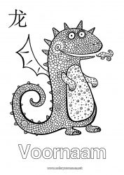 Gratis tekening Mandala Draak Dier Chinees Nieuwjaar Zentangle Draken, eenhoorns en fantastische dieren